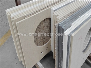 Single Sink Bathroom Vanity Top / Double Sink Quartz Vanity Tops / Beige Quartz Stone for Counter Top / Quartz Vanity Tops