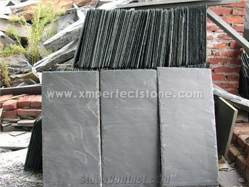 Slate Roofing Tile/ Chinese Slate Roofing Tiles/Dark Grey Slate Roof Tiles/Square Roof Covering and Coating/Stone Roofing/Natural Stone