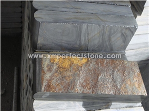 Slate Stepping Stone / Beautiful Colors Slate Stone / Gold Slate / Good Quality Rusty Slate Stone