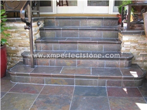 Slate Stepping Stone / Beautiful Colors Slate Stone / Gold Slate / Good Quality Rusty Slate Stone