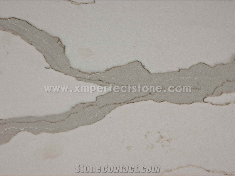 Sparking Calacatta Kitchen Countertop, Glass and Mirror Quartz Stone Countertops, Quartz Surface, Cut to Size