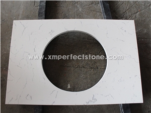 White Quartz Bathroom Countertops, Vanity Tops, Custom Caesarstone Top