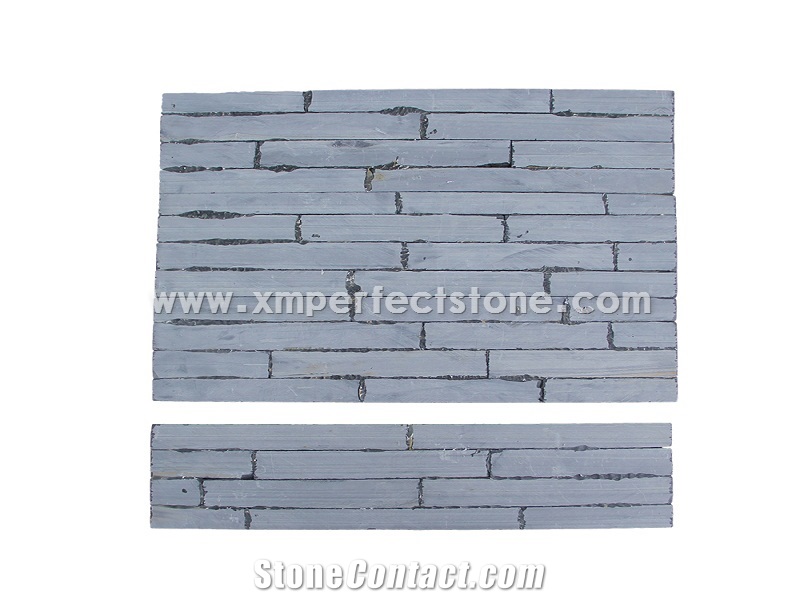 Xingzi Black Slate Cultured Stone/Split Surface Slate Tiles/Cultured Slate for Wall Cladding