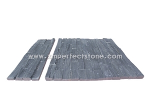 Xingzi Black Slate Cultured Stone/Split Surface Slate Tiles/Cultured Slate for Wall Cladding