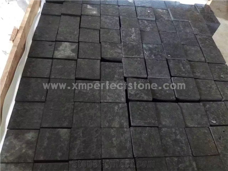 Zhangpu Black Basalt Cube/Frog Green Paving Stone/Zangpu Basalt Cube Stone