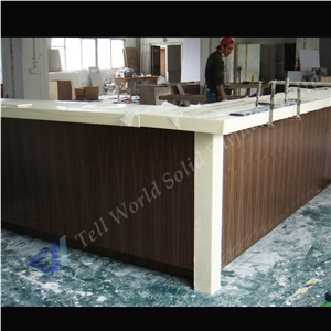 2017 Hot Selling Large Bar Counter Wooden Artificial Stone Bar Top