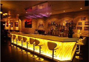 Luxury Artificial Marble White Simple Design Acrylic Solid Surface Coffee Bar Counter