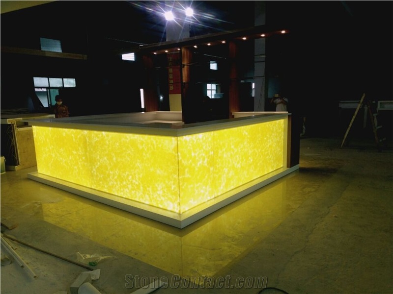 Luxury Artificial Marble White Simple Design Acrylic Solid Surface Coffee Bar Counter