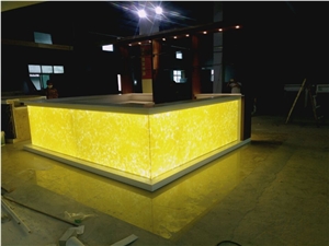 Luxury Artificial Marble White Simple Design Acrylic Solid Surface Coffee Bar Counter