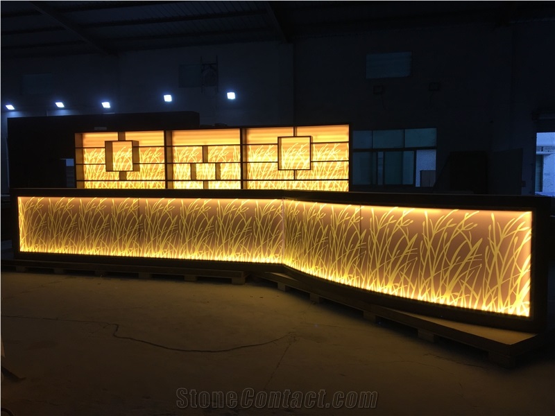 Luxury Artificial Marble White Simple Design Acrylic Solid Surface Coffee Bar Counter