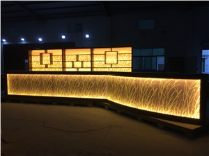 Luxury Artificial Marble White Simple Design Acrylic Solid Surface Coffee Bar Counter