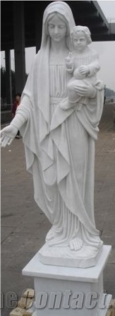 China White Marble Virgin Mary Human Sculptures, Religious Sculptures for Sale