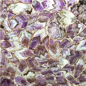 Backlit Amethyst Purple Quartz Stone for Table Tops