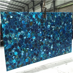Backlit Blue Onyx Stone Blue Gemstone Semiprecious Stone Slab
