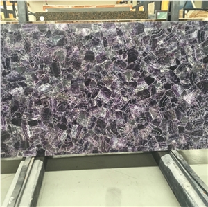 Backlit Purple Amethyst Semiprecious Stone Wall Lilac Semi Precious Stone Panel
