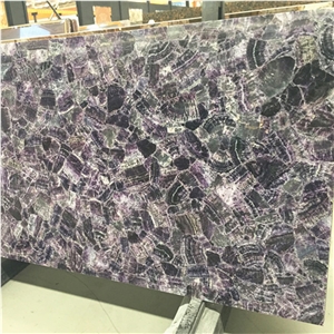 Backlit Purple Amethyst Semiprecious Stone Wall Lilac Semi Precious Stone Panel