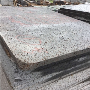 Hainan Grey Basalt Lava Stone Swimming Pool Coping Tile