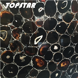 Indoor Decoration Stone Backlit Black Agate Black Gemstone