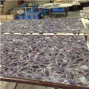 Luxury Nature Stone Purple Amethyst Quartz Stone for Hotel Project