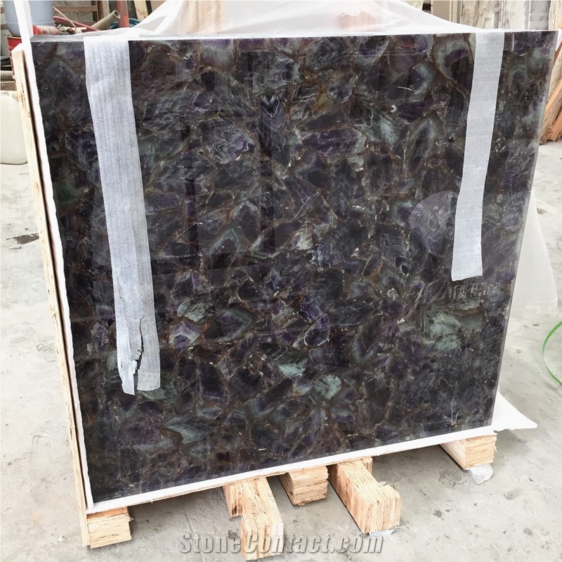 Luxury Stone Purple Semiprecious Stone Amethyst Quartz Stone Tile