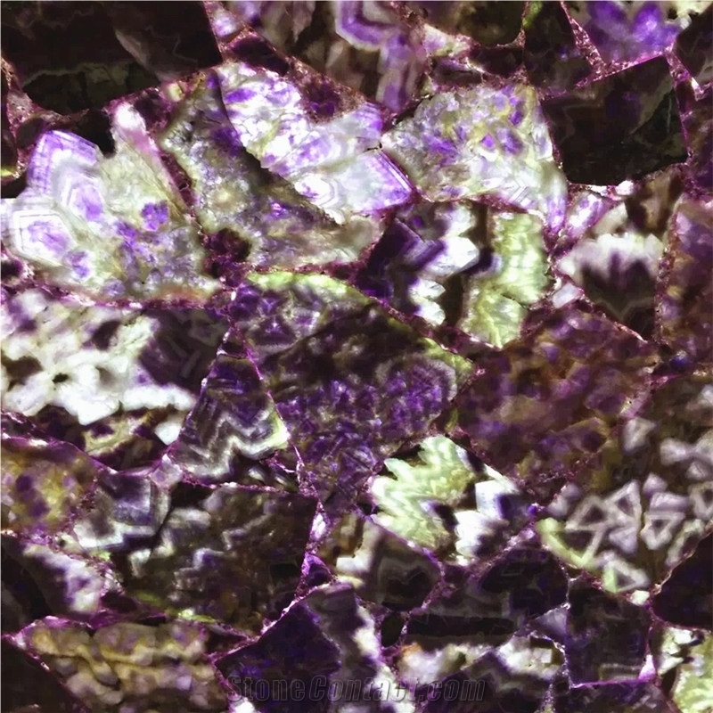 Luxury Stone Purple Semiprecious Stone Amethyst Quartz Stone Tile