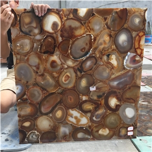 Luxury Translucent Dark Brown Semiprecious Stone Tiles