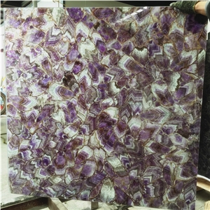 Purple Lilac Amethyst Quartz Stone Gemstone Wall Panel Tile