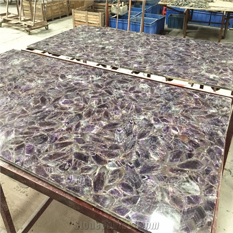 Purple Quartz Stone Purple Amethyst Semiprecious Stone Floor Tile
