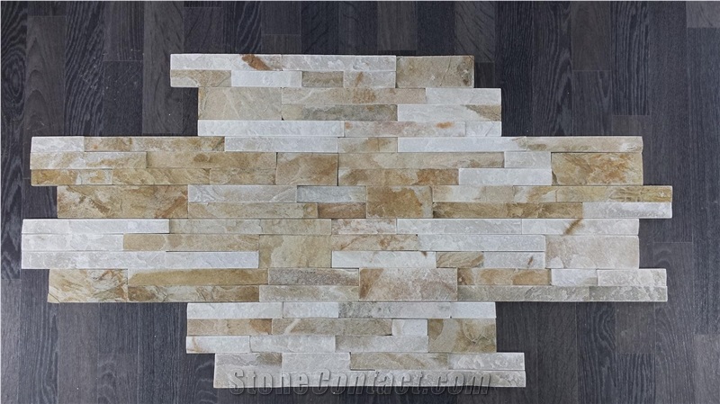 014 Yellow Slate Culture Stone/Slate Ledge Stone/Stone Wall Decor/Thin Stone Veneer/Split Face Culture Stone/Manufactured Stone Veneer/Feature Wall/Stone Wall Decor