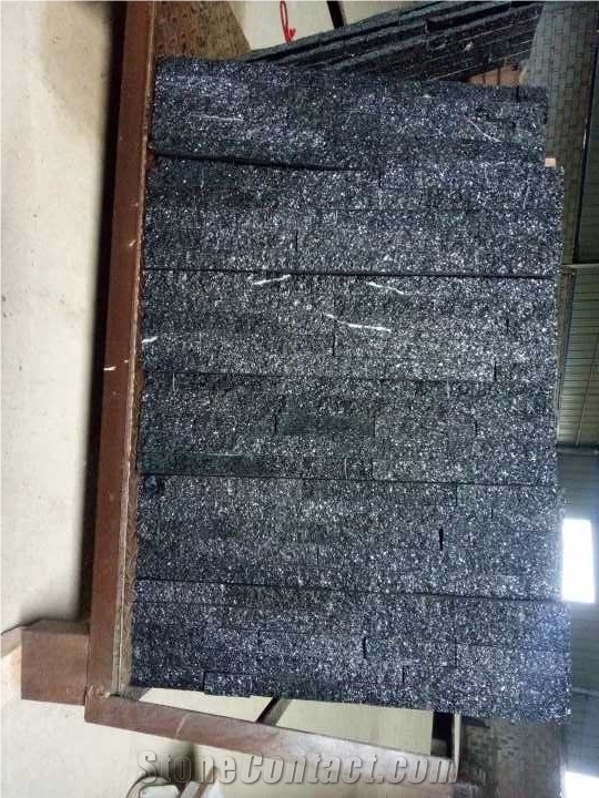 Black Galaxy Stone Wall Cladding/Ledge Stone/Stone Wall Decor/Thin Stone Veneer/Feature Wall/Split Face Culture Stone/Manufactured Stone Veneer