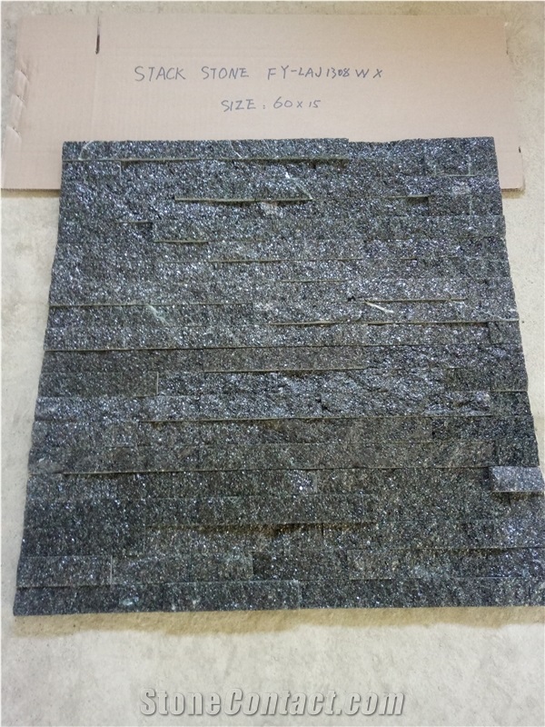 Black Galaxy Stone Wall Cladding/Ledge Stone/Stone Wall Decor/Thin Stone Veneer/Feature Wall/Split Face Culture Stone/Manufactured Stone Veneer