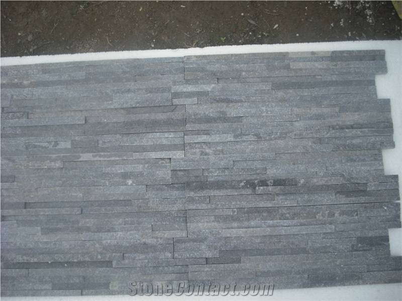 Bonstone Blue Quartizte Wall Stone Panel, Cultured Stone Wall Cladding, Ledger Stacked Stone Veneer, Thin Ledgestone Veneer, S / Z Shapes