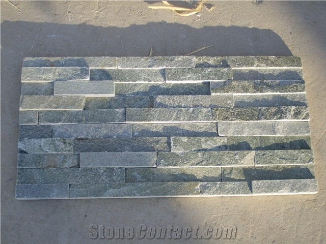 Bonstone Blue Quartizte Wall Stone Panel, Cultured Stone Wall Cladding, Ledger Stacked Stone Veneer, Thin Ledgestone Veneer, S / Z Shapes
