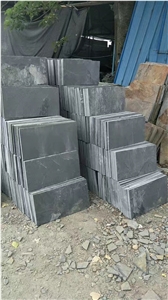 Bonstone China Natural Black Slate Stone Split Face Culture Stone,Black Quartzite Cultured Stone for Wall Cladding, Stacked Stone Veneer/Thin Stone Veneer/Ledge Stone , S Shapes , Z Shapes