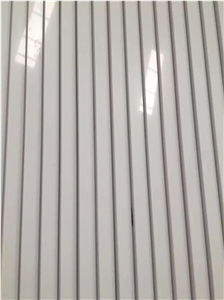 Calacatta White Marble Look Quartz Stone Solid Surfaces Polished Slabs Tiles Engineered Stone Artificial Stone Slabs for Hotel Kitchen,Bathroom Backsplash Walling Panel Customized Edge