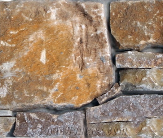 Cement Tiger Skin Yellow Quartzite Culture Stone/Ledge Stone/Feature Wall/Split Face Culture Stone/Manufactured Stone Veneer/Feature Wall/Thin Stone Veneer/Stone Wall Decor