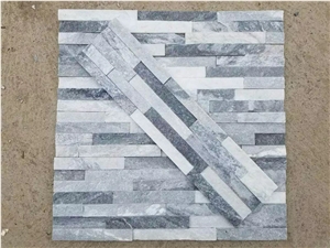 Cloudy Grey Thin Stone Veneer/Stone Wall Cladding/Split Face Culture Stone/Manufactured Stone Veneer/Feature Wall/Stone Wall Decor/Ledge Stone