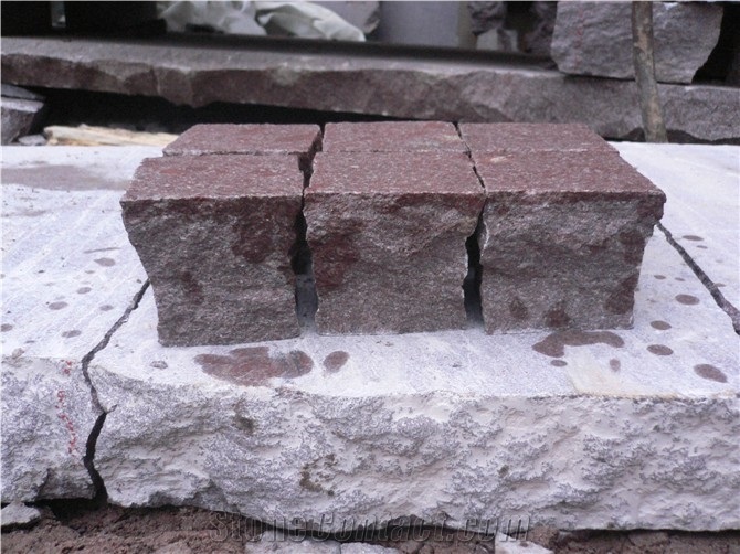 G666 Red Porphyry Granite Paving Stone ,Red Porphyrite Granite Paver,Red Porphyrite Granite Cube Stone,Red Porphyry Granite Cobble,Lanscape Stone , Cubstone