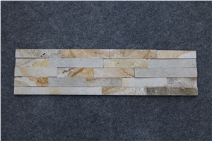 Gold Star Quartzite Stone Wall Cladding/Ledge Stone/Thin Stone Veneer/Split Face Culture Stone/Manufactured Stone Veneer/Stone Wall Decor