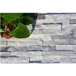 Grey Quartzite Waterfall Cultured Stone/Cloudy Grey Quartzite Stacked Stone/Light Grey Stackstone/Grey Culture Stone/Thin Stone Veneer/Ledge Stone for Wall Cladding/Garden Waterfall/Pool Warterfall