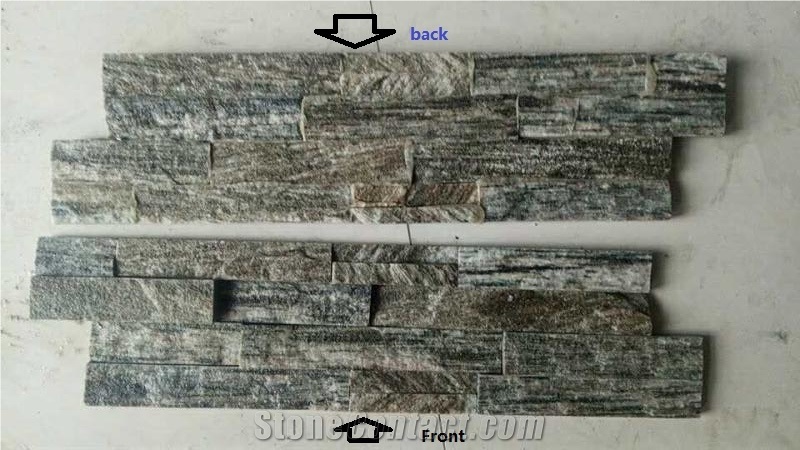 Grey Vien Quartzite Cultured Stone, Grey Wooden Quartzite , S/ Z Shapes Ledge Stone, Corner Stone