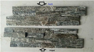 Grey Vien Quartzite Cultured Stone, Grey Wooden Quartzite , S/ Z Shapes Ledge Stone, Corner Stone