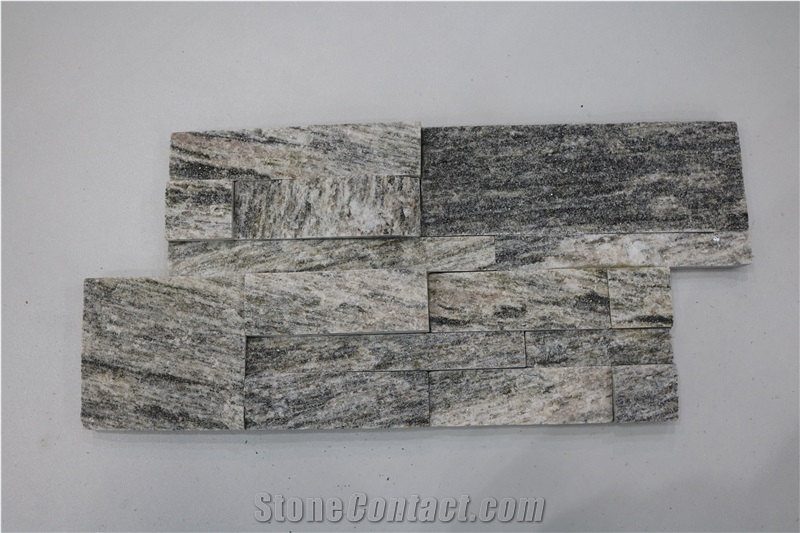 Grey Vien Quartzite Cultured Stone, Grey Wooden Quartzite , S/ Z Shapes Ledge Stone, Corner Stone