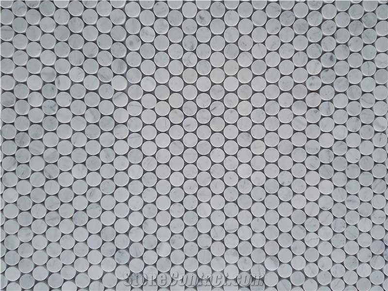 Italian Bianco Carrara Hexagon Mosaic, 1 Hexagon, 2 and 3 Hexagon Mosaic Tile, Flooring and Wall Mosaic Tile, Customize Mosaic Pattern