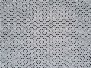 Italian Bianco Carrara Hexagon Mosaic, 1 Hexagon, 2 and 3 Hexagon Mosaic Tile, Flooring and Wall Mosaic Tile, Customize Mosaic Pattern