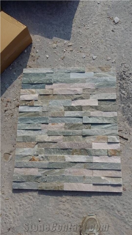 Mint Slate Beige Slate Chinese Slate Wall Cladding Hebei Slate Ledge Stone Brick Stacked Stone Veneer Z Shape S Shape Nirmal Shape