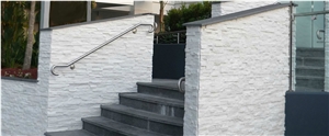 Pure White Quartzite Ledgstone, White Quartz Culture Stone, Stacked Stone Veneer and Wall Cladding