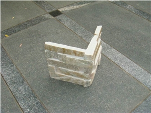 Quartize Ledgestone Wall Tile Cladding Grey Quartzite Culture Stone Tile , Slate, Corner and Brick Stacked Stone