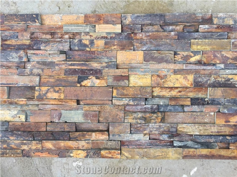 Rough Surface Rusty Slate Culture Stone/Slate Stone Wall Cladding/Ledge Stone/Stone Wall Decor/Thin Stone Veneer/Feature Wall/Split Face Culture Stone/Manufactured Stone Veneer/Feature Wall