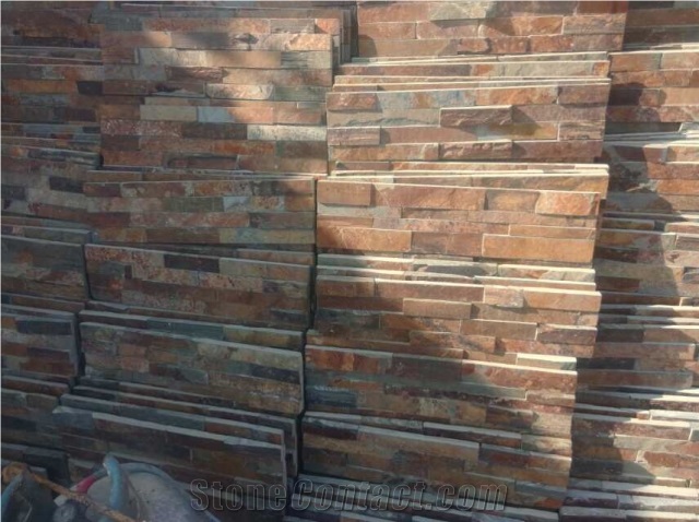 Rough Surface Rusty Slate Culture Stone/Slate Stone Wall Cladding/Ledge Stone/Stone Wall Decor/Thin Stone Veneer/Feature Wall/Split Face Culture Stone/Manufactured Stone Veneer/Feature Wall